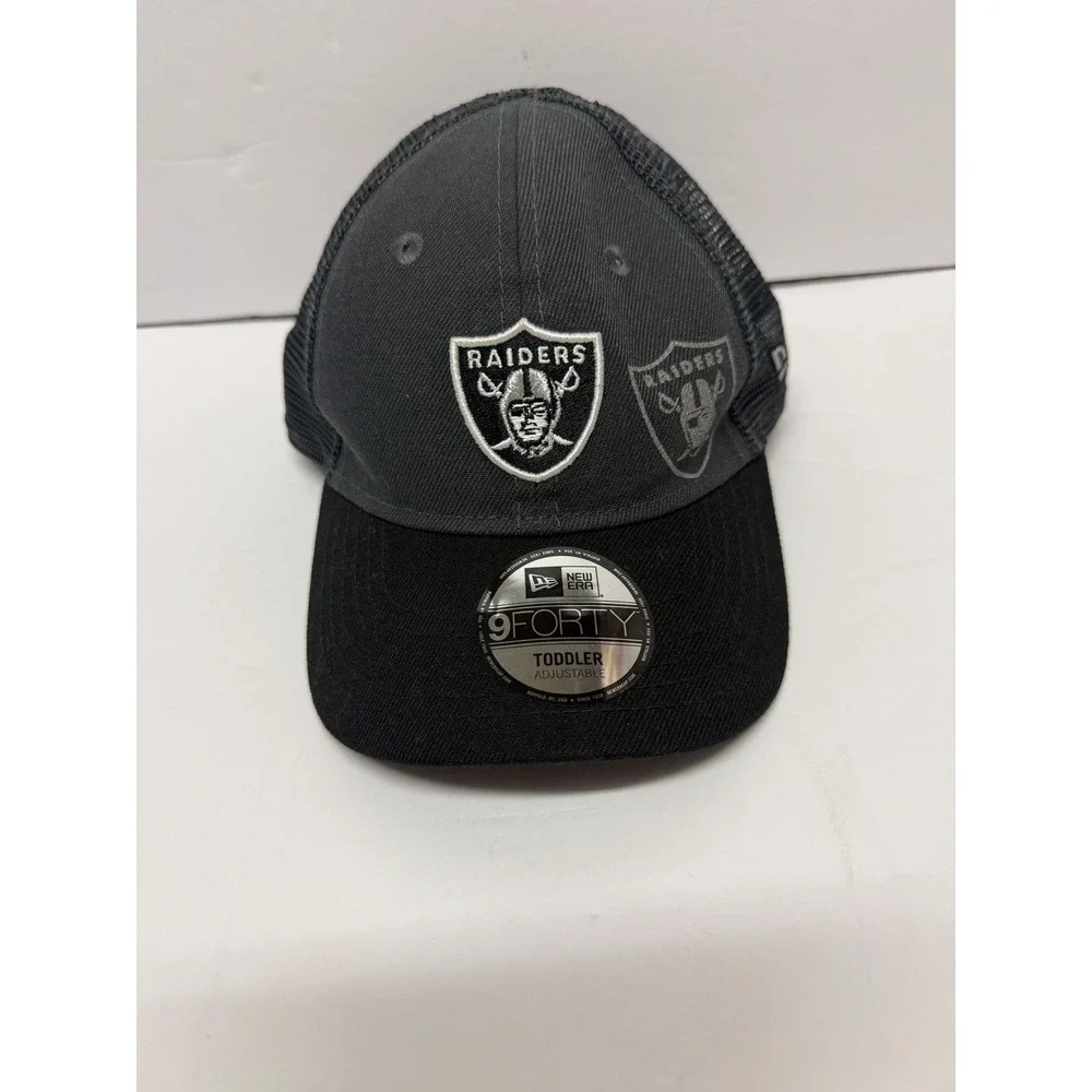 New Era 9FORTY Las Vegas Raiders Toddler Trucker Hat Mesh Adjustable Black Gray